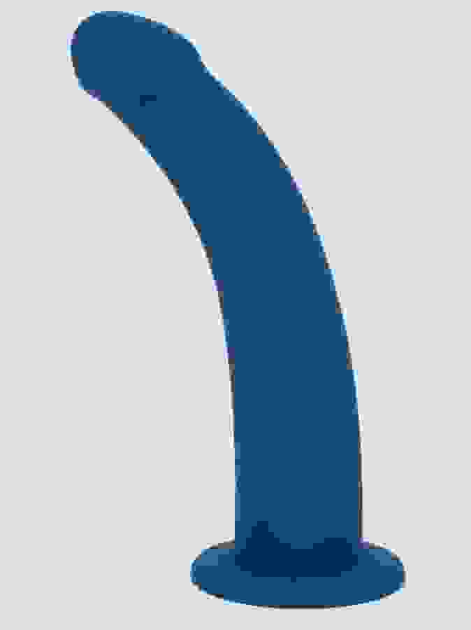 Lovehoney Curved Silicone Suction Cup Dildo 9 Inch, Blue, hi-res